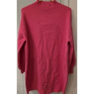 NEW Fate Women's Size L Pink High Neck Ribbed Jumper Sweater Tunic